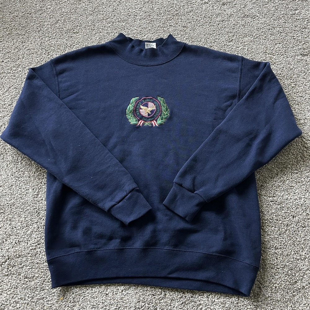 Vintage Galt Sand Sweatshirt Mens Large Blue Fleece Crewneck American Eagle USA